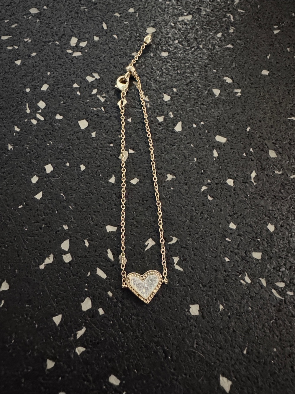 Kendra Scott Gold Heart Pendant Bracelet with Crystal Accent